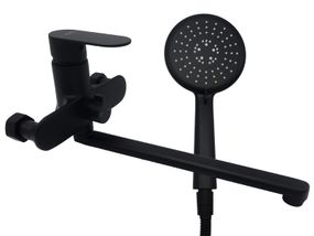 Змішувач для ванни довгий вилив AIM чорний матовий DG01253 (matte black)