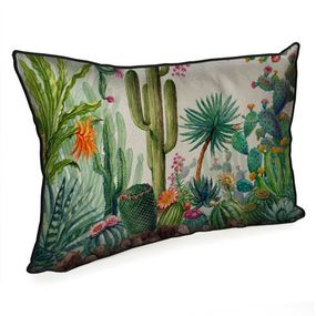 Подушка интерьерная из мешковины Кактусы 45x32 см