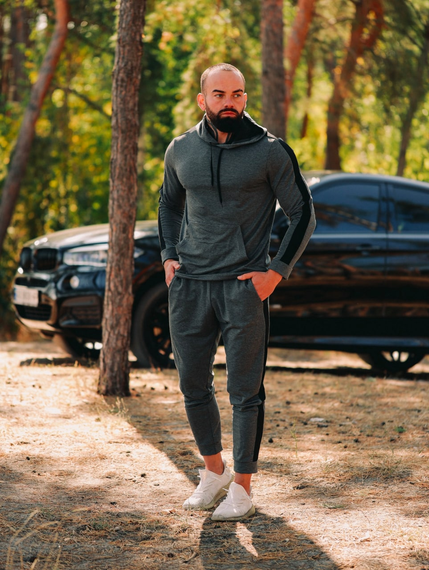 Костюм Лампас весна антрацит чорний S XL | Зображення 2