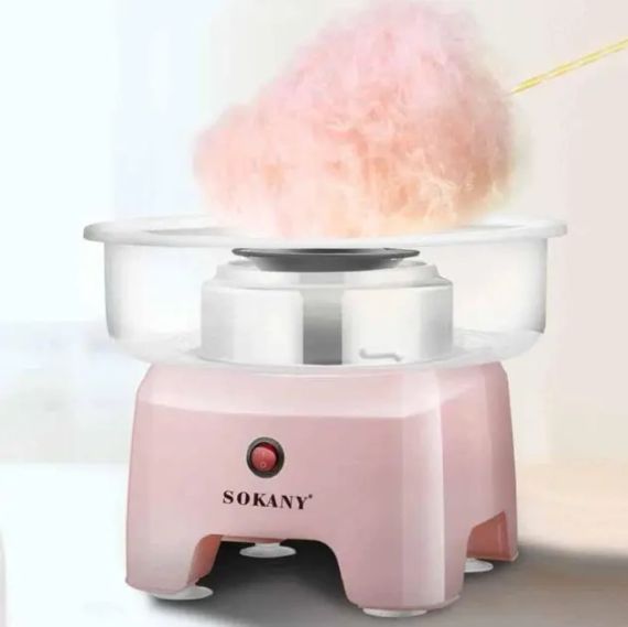 Апарат для виробництва цукрової вати Sokany 500W SK-520 рожевий