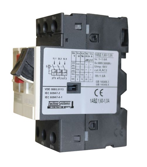 Автоматичний вимикач 1АВД 1.6-1.0А захисту двигуна 220V 0.2kW / 400V 0.37kW Ny95504985 | Зображення 1