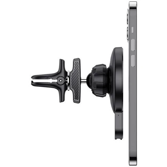 Автотримач для телефону магнітний з бездротовою зарядкою HOCO CA85 Ultra-fast magnetic 15W на дефлектор | Зображення 6