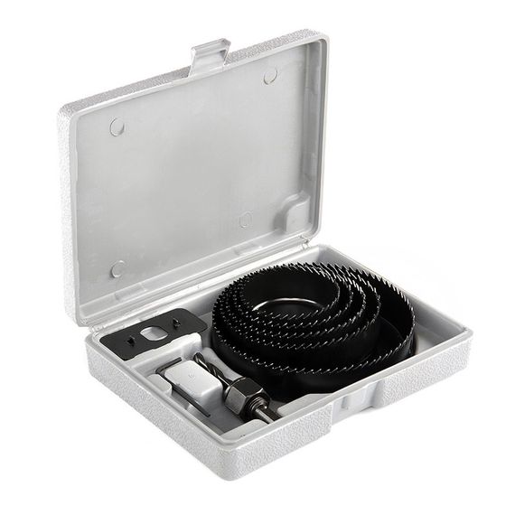 Набор кольцевых пил 8 предметов, глубина 25мм (64/76/89/102/127) APRO