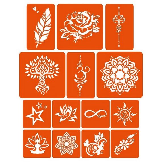 Набір кольорової хни з трафаретами для біо-тату №4 color-henna-set-04 | Зображення 3