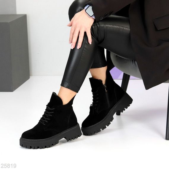 Універсальні чорні замшеві зимові черевики берці доступна ціна 41