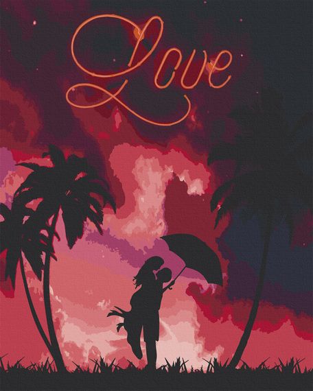 Картина по номерам "Пара под зонтиком" 40х50 10322-AC