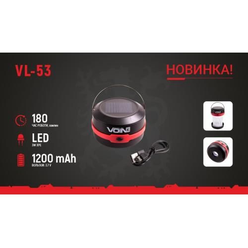 Ліхтар для кемпінгу VOIN VL-53, 3W XPE/Power Bank1200mAh/сон. панель/складний | Зображення 5