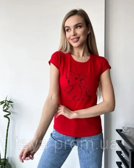 Футболка для жінок колір червоний FI_007376