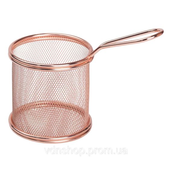 Корзина сервировочная для картофеля фри и снеков 9×9×9 см  Розовая HP-19-5-R | Зображення 1