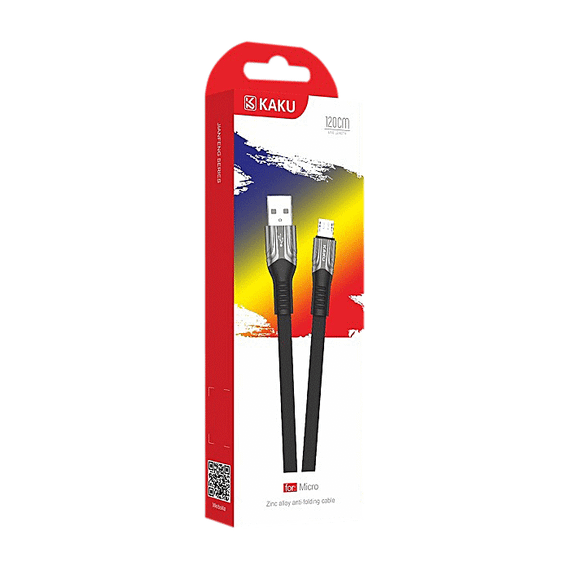 Плоский кабель Kaku KSC-278 USB - Micro USB 1.2 m - Black | Зображення 4