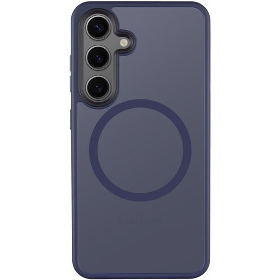 TPU+PC чохол Metal Buttons with MagSafe Colorful для Samsung Galaxy S24 Синій / Navy Blue | Зображення 1