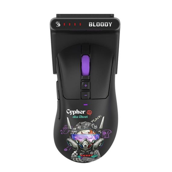 Миша ігрова бездротова Bloody R73 Ultra Duo (Cypher Ghost), колір чорний з малюнком