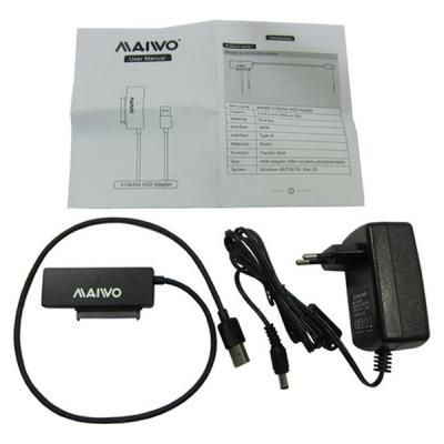Адаптер Maiwo USB 3.0 to HDD SATA 2,5&quot;/3,5&quot;/5,25&quot;/SSD, PA 2V/2A black (K10435A) (K10435A) | Зображення 2