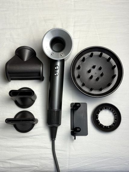 Фен Super Hair Dryer сірий з іонізацією та турборежимом 5 насадок | Зображення 3