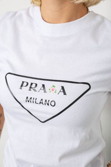 Футболка женская с принтом, цвет белый, 238R57485 | Зображення 4