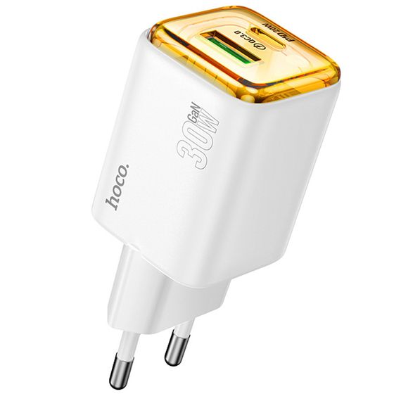 МЗП Hoco N53 Monsoon PD30W+QC3.0 (1USB-A/1C) White | Зображення 1