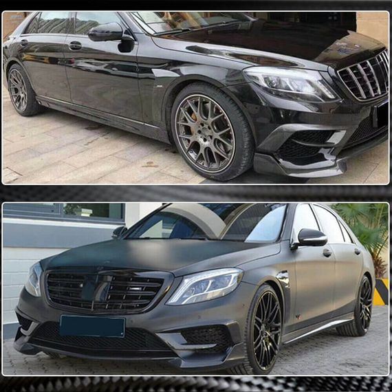 Накладки на передний бампер V1 для S63 AMG 2014-2017 Карбон для Mercedes S-сlass W222 | Зображення 3