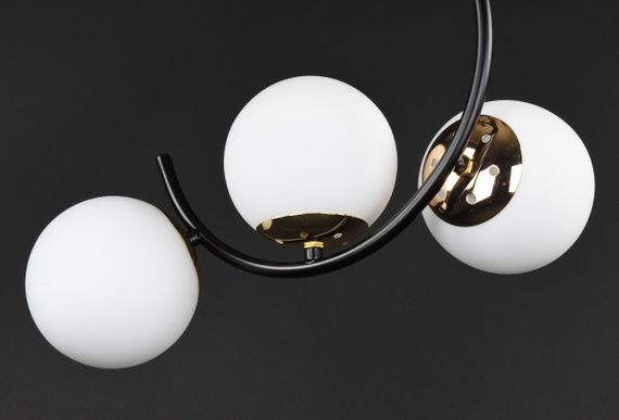 Люстра стельова на 3 лампочки 27434 Чорний 45х24х40 см. | Зображення 3