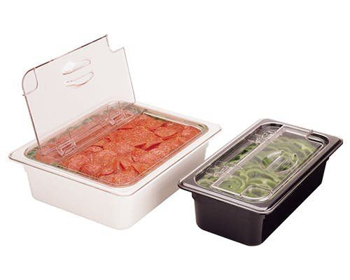 Откидывающаяся крышка с ручкой FlipLid из прозрачного поликарбоната для гастроемкости Cambro, GN 1/6 (176х162 мм) | Зображення 3
