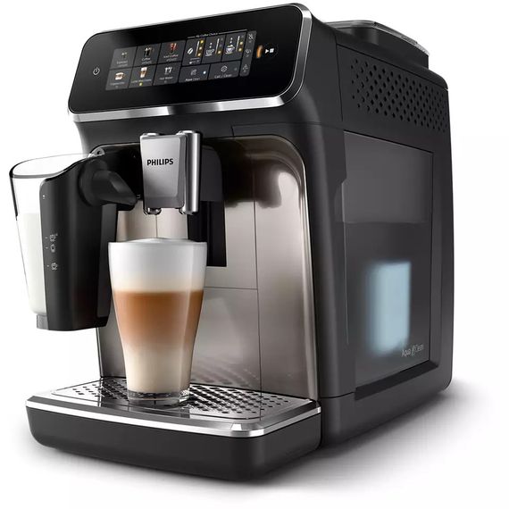 Кавомашина Philips Series 3300 1.8л, зерно + мелена, автомат.капучинатор, дисплей, авторецептів - 6, чорний (EP3347/90) | Зображення 2