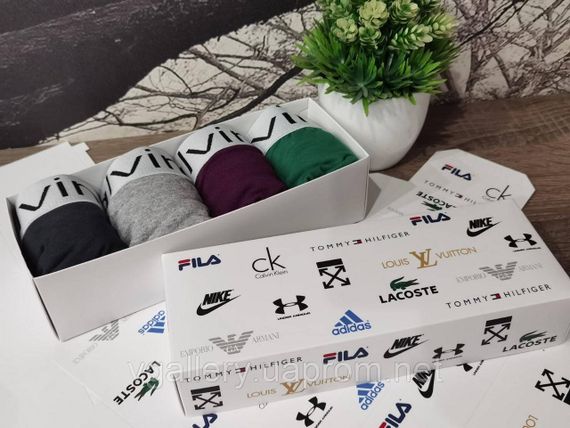 Комплект чоловічих трусів CK — 4 шт. у коробці, чоловічі бавовняні труси в коробці 4 шт., котонові труси XL