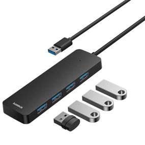 Перехідник HUB Baseus UltraJoy Series 4-Port (USB-A to 4xUSB3.0+Type-C) (0.5m) (B0005280B811-04) Space Grey