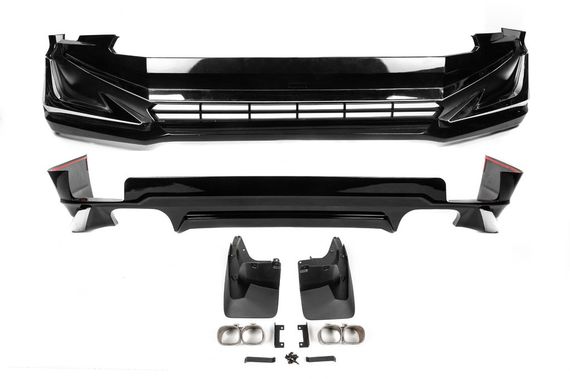 Накладки на передній і задній бампер Modelista V1 (2017-) Білий колір для Toyota Land Cruiser Prado 150 | Зображення 2