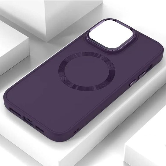 TPU чохол Bonbon Metal Style with MagSafe для Apple iPhone 15 (6.1") Фіолетовий / Dark Purple | Зображення 6