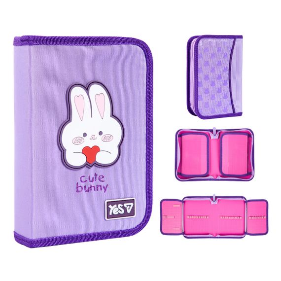 Пенал твердий одинарний із двома клапанами YES HP-04 Cute Bunny 533740 4х13х21 см
