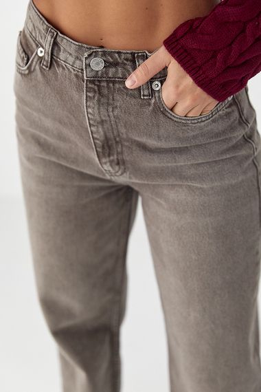 Жіночі шоколадні прямі джинси - коричневий цвет, 38р (є розміри) | Зображення 3