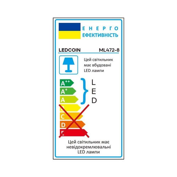 Накладний світильник Ledcoin ML472-8 під лампу чорний | Зображення 1