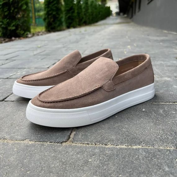 Мужские бежевые замшевые лоферы 42 размер | Зображення 7