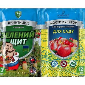 Інсектицид Зелений Щит для саду + біостимулятор 3 мл + 12 мл Агромаксі