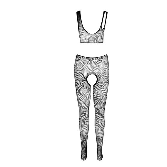 Еротичний бодістокінг з малюнком Passion BS085 black, One size | Зображення 3