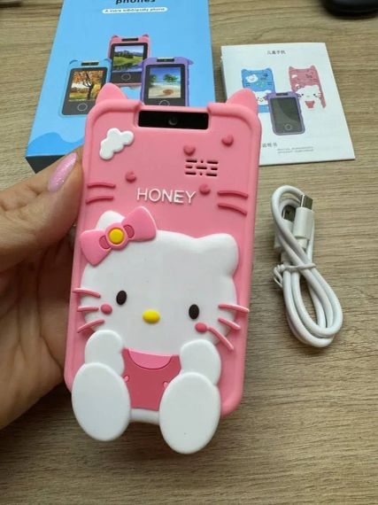 Рожевий Телефон Інтерактивний Смартфон із сенсорним екраном Дитяча іграшка з іграми камерою додатками | Зображення 1