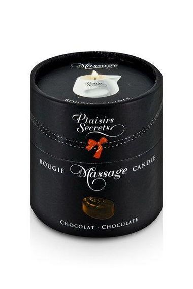 Масажна свічка Plaisirs Secrets Chocolate (80 мл) подарункова упаковка, керамічний посуд Sex Aura | Зображення 2