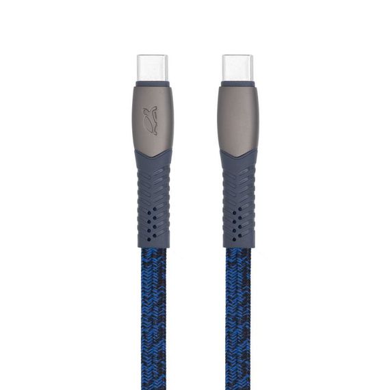 Кабель USB 2.0, PS6105 BL12, Type-C/Type-C, 3А, 60Вт, синій