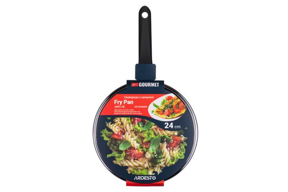 Сковорода ARDESTO Gemini Gourmet Aosta з кришкою, 24 см, чорний, алюминий (AR1924GMP) | Зображення 3