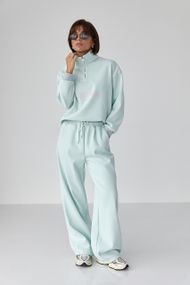 Теплий спортивний костюм з написами - бірюзовий цвет, S/M (є розміри)