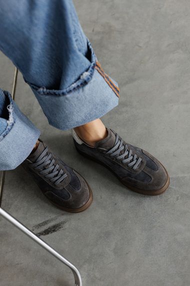 Кеди жіночі замшеві 591502 Сірі 36 37 38 39 40 41 | Зображення 8