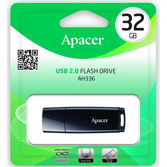 USB флеш накопичувач Apacer 32GB AH336 Black USB 2.0 (AP32GAH336B-1) | Зображення 4