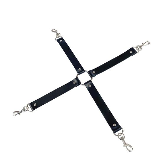 Хрестовина з натуральної шкіри Art of Sex – 4 Way Connector, чорний sexstyle | Зображення 1