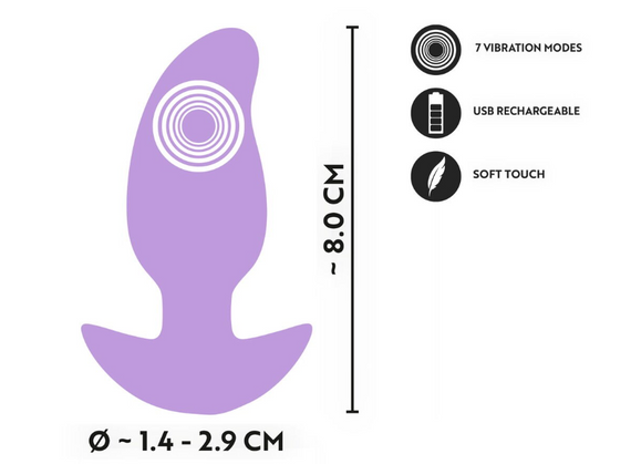 Анальна пробка з вібрацією Vibrating Mini Butt Plug Purple Sex Aura | Зображення 1