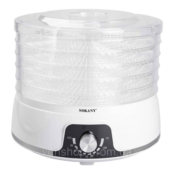 Сушарка для фруктів та овочів електрична 350 Вт 5 лотків Sokany SK-10072 | Зображення 1