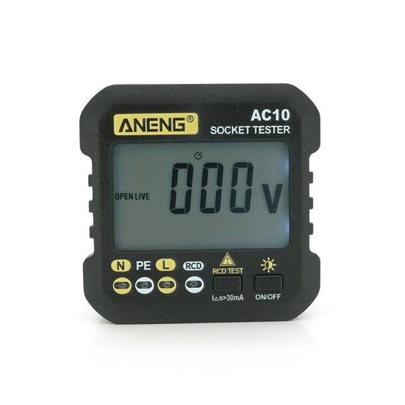 Тестер розеток ANENG AC10,функция проверки УЗО