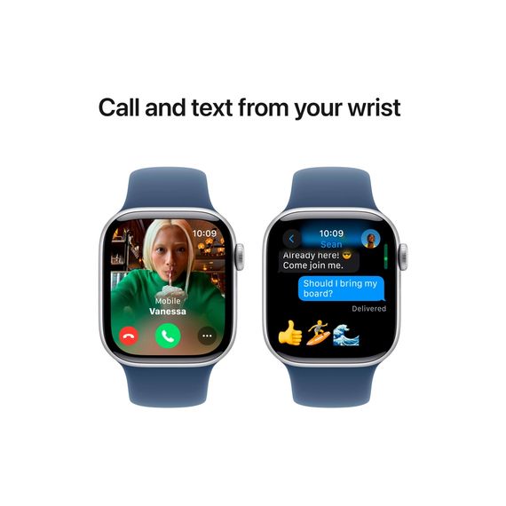 Смарт-годинник Apple Watch Series 10 GPS 42mm Silver Aluminium Case with Denim Sport Band - S/M (MWWA3QH/A) | Зображення 6