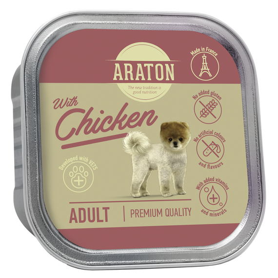 Вологий корм для дорослих собак з куркою ARATON Adult with chicken 150 г