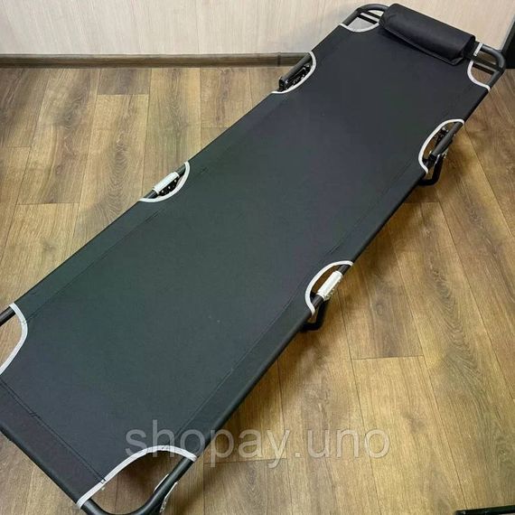 Складаний пляжний шезлонг 56×176 см чорний • Садовий розкладний лежак для дачі, пляжу, тераси та відпочинку на природі | Зображення 2