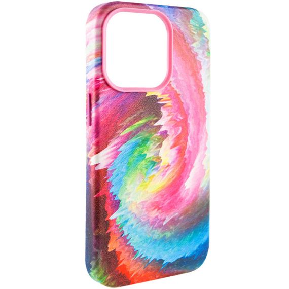 Кожаный чехол Colour Splash для Apple iPhone 14 Pro (6.1") Искусственная кожа, Pink / Blue | Зображення 1