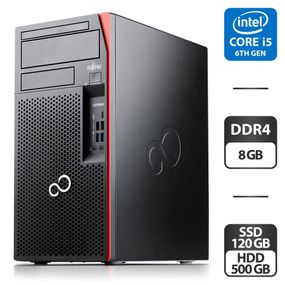 Комп'ютер Fujitsu Esprimo P757 E90+ Tower / Intel Core i5-6400 (4 ядра по 2.7 - 3.3 GHz) / 8 GB DDR4 / 120 GB SSD + 500 GB HDD / Intel HD Graphics 530 / DisplayPort б/в